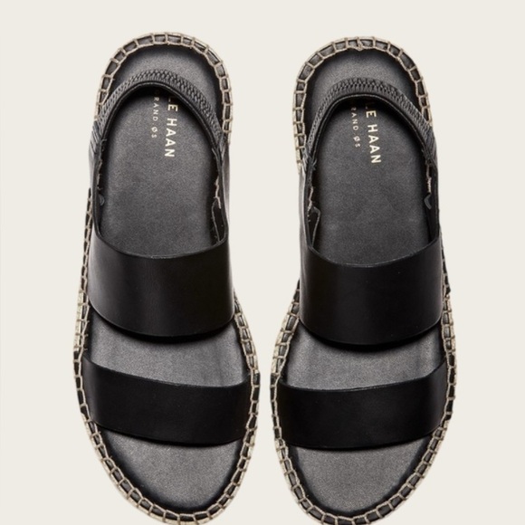 Cole Haan Black Sandals with Gold Accents - Picture 1 of 14